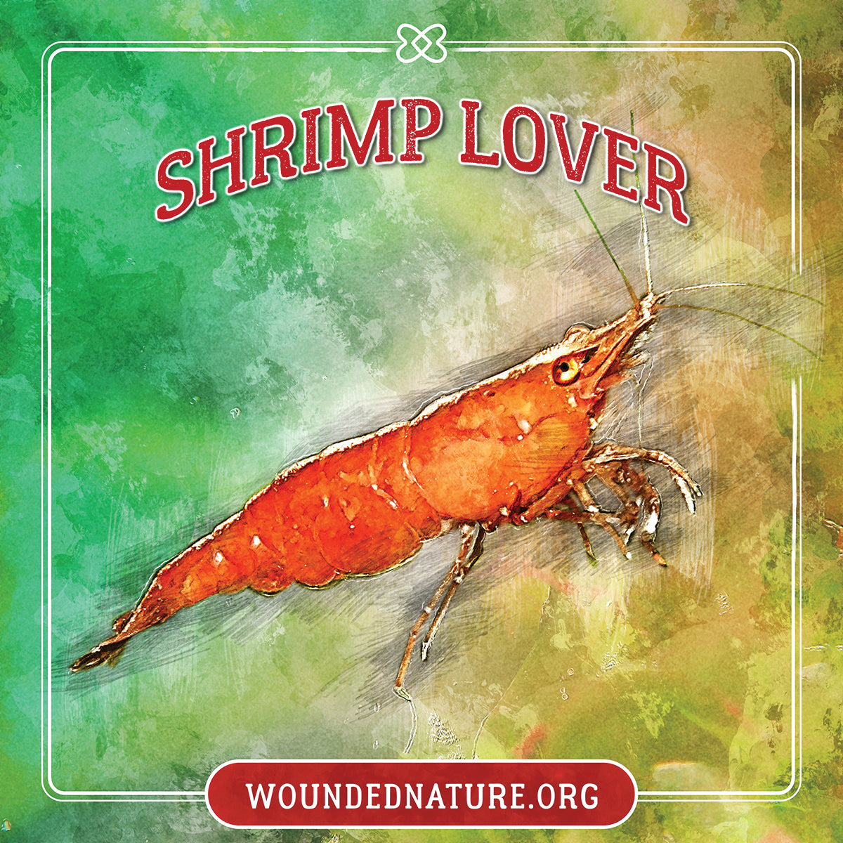 Wounded Nature Shrimp Sticker Southern Strut Brand