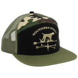 Pointer weathervane embroidered camo trucker hat — Southern Strut