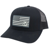 American flag rubber patch trucker hat — Southern Strut