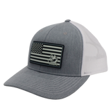 American flag rubber patch trucker hat — Southern Strut