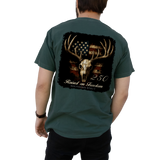 Raised On Freedom Deer American Flag Tee