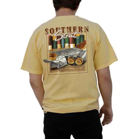 Shotgun Engraving – Southern Strut Classic Hunting Tee