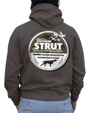 HUNTING TIN HOODIE– Warning Label