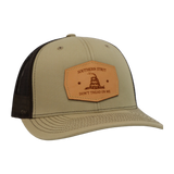 Gadsden Flag Leather Patch Trucker Hat