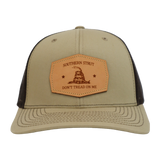 Gadsden Flag Leather Patch Trucker Hat