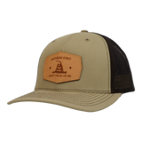 Gadsden Flag Leather Patch Trucker Hat