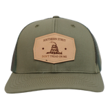 Gadsden Flag Leather Patch Trucker Hat
