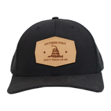 Gadsden Flag Leather Patch Trucker Hat