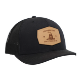 Gadsden Flag Leather Patch Trucker Hat