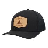 Gadsden Flag Leather Patch Trucker Hat