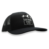 Three ducks in flight embroidered trucker hat — Southern Strut